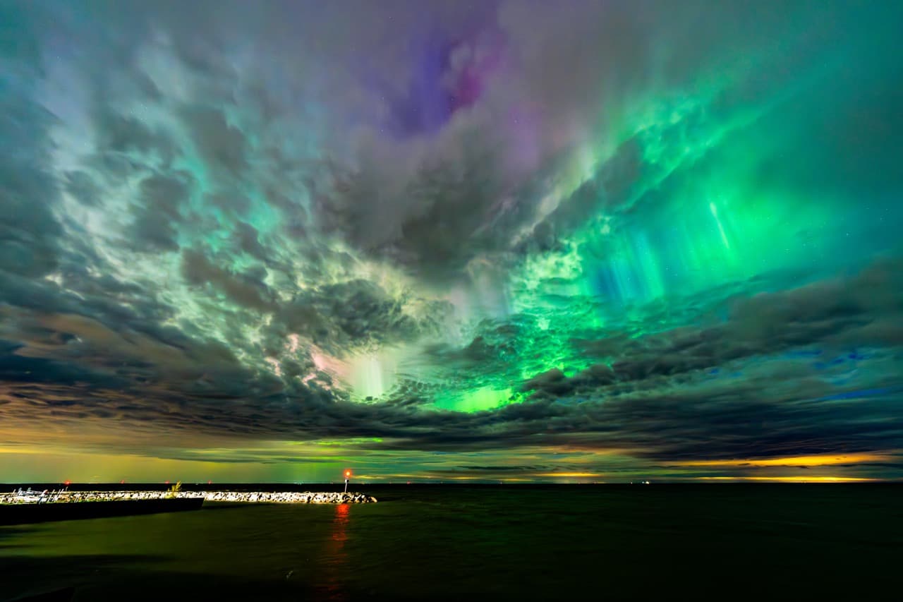 Aurora over Green Bay, Green Bay, Wisconsin